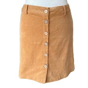 Chocolate Corduroy Mini Skirt Small Tan Y2k Boho Preppy Academia Boho Retro NEW